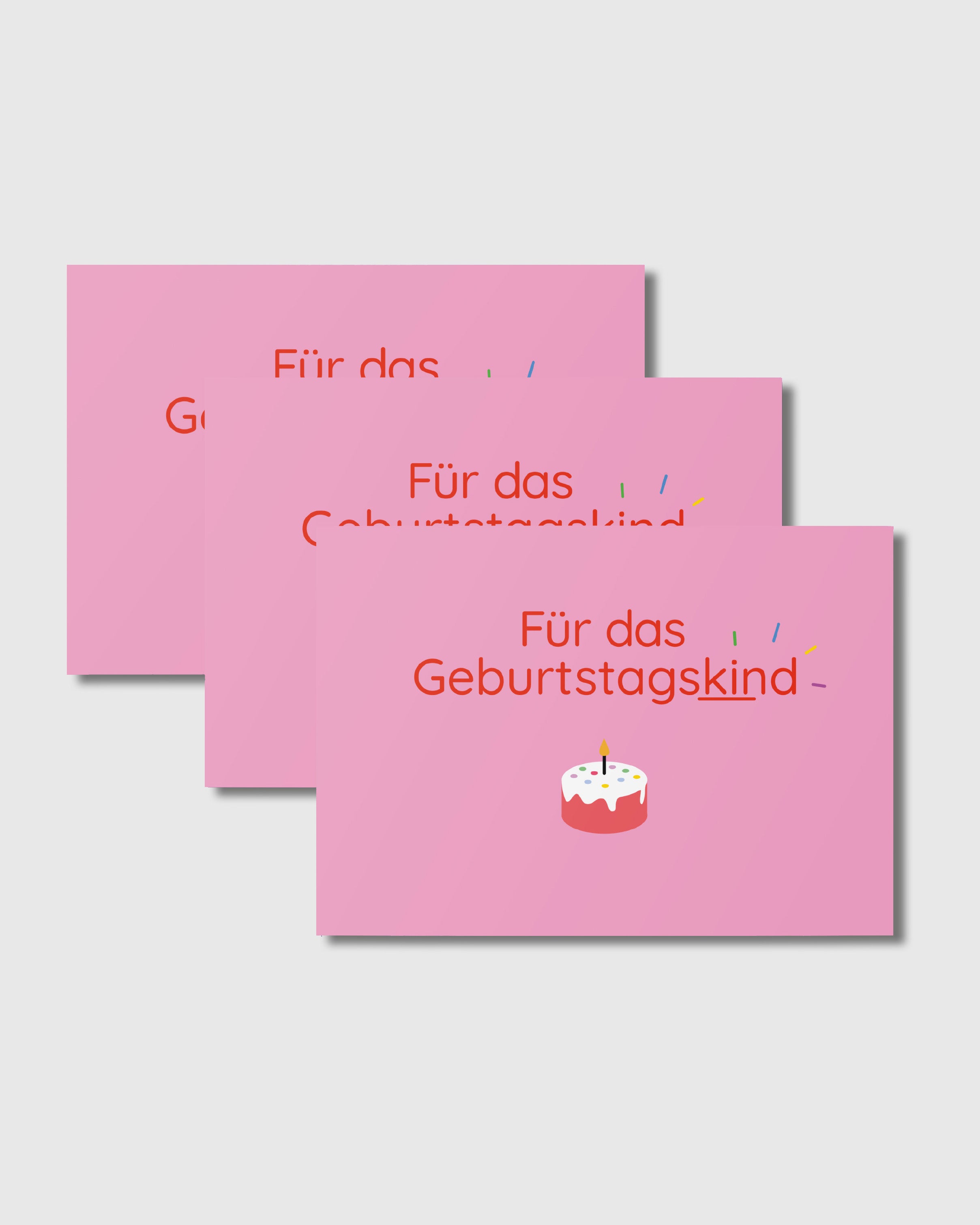 3er Set Geburtstagskind Postkarte - A6