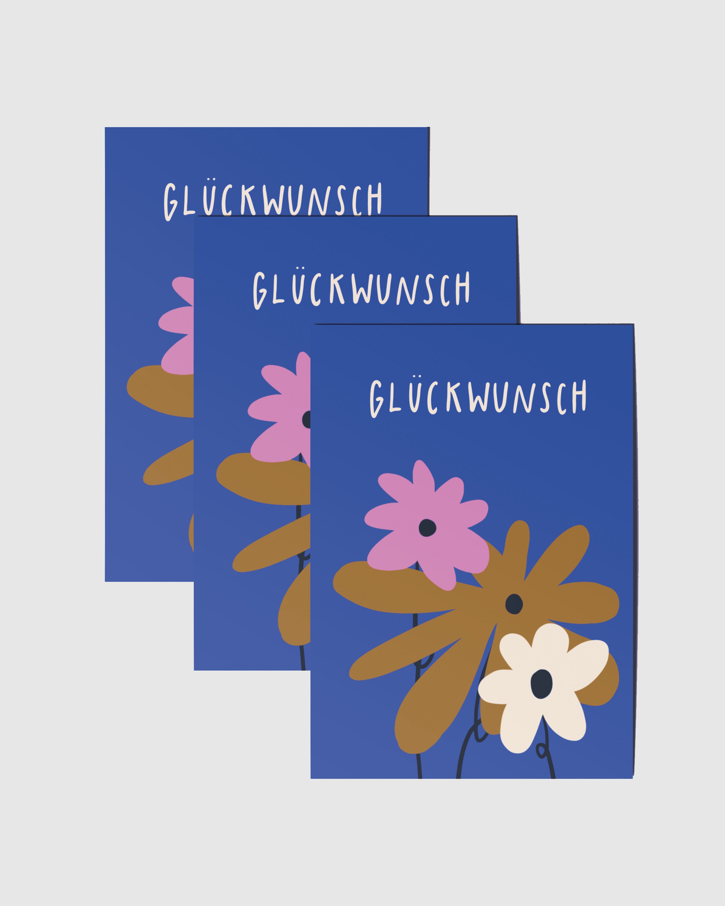 3er Set Glückwunsch Postkarte - A6